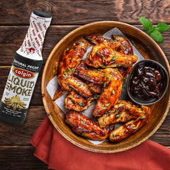 Colgin Liquid Smoke Pecan label closeup emphasizes all-natural ingredients