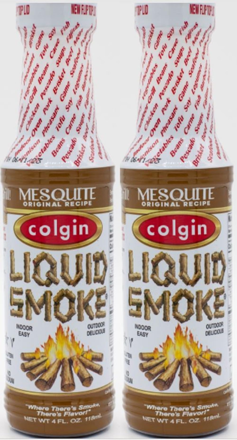 Colgin mesquite liquid smoke bottle 4oz enhances grilled flavors in marinades and sauces