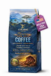 COLIBRI COFFEE low acid ground coffee bag for gentle daily brewing