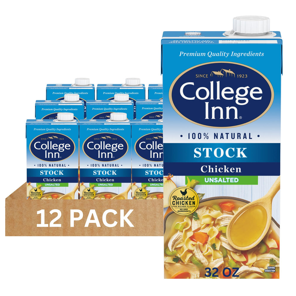 College Inn unsalted stock carton twist-off top for easy cooking prep.