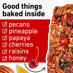 Collin Street Bakery fruitcake with honey glaze demonstrates rich, buttery texture.