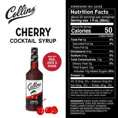 Collins Cherry Syrup in an Old Fashioned glass for flavor lift