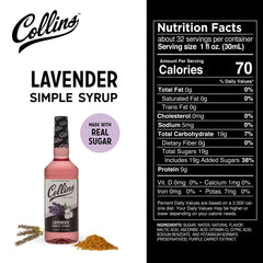 Collins Lavender Syrup being poured into a chilled martini glass