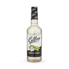 Collins Simple Syrup classic bottle ready for home bartending and craft cocktails