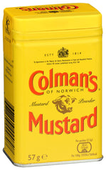 Colman’s dry mustard powder three-tin pack; ideal for quick grilling, dips, and dressings.