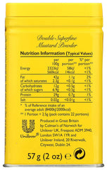 Colman's Mustard Powder with a spoon enables precise measurement for sauces.