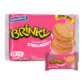 Colombina Brinky strawberry cream cookies pack front, ideal for on-the-go snacking.