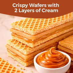 Colombina Dulce de Leche Wafer Bridge bar broken open to reveal filling.
