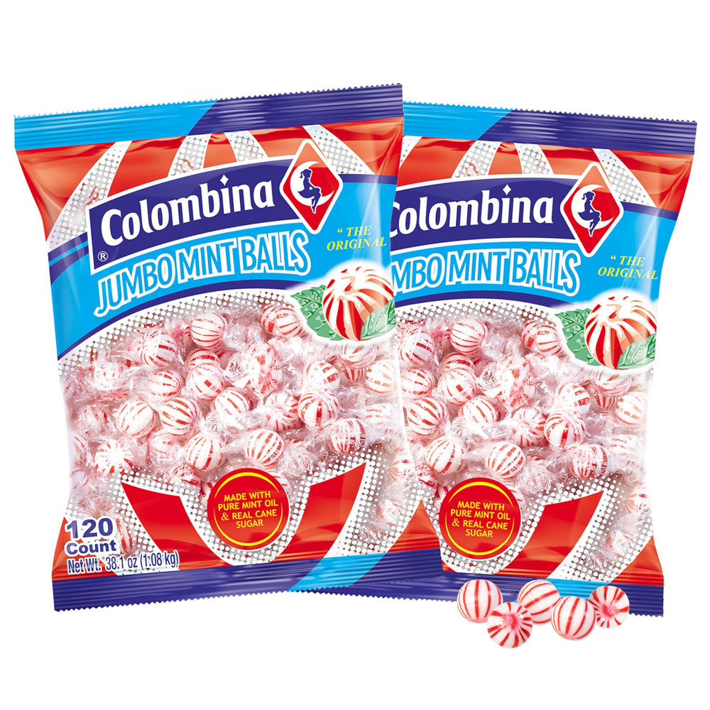 Colombina Jumbo Peppermint Balls packaging for bulk candy convenience