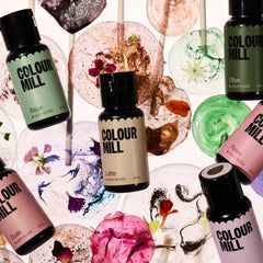 Colour Mill Aqua Blend Lilac bottle delivers pastel tint for delicate frostings.