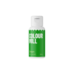 Colour Mill green oil-based food coloring bottle for vibrant cake colors