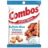 Combos Buffalo Blue Cheese Pretzel Baked Snacks bag front highlights bold flavor and snack convenience.