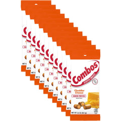 Combos cheddar-pretzel-bites-pack shows twelve snack bags for easy on-the-go munching.