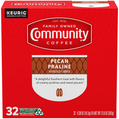 Community Coffee 32-count box ready for quick office coffee breaks.