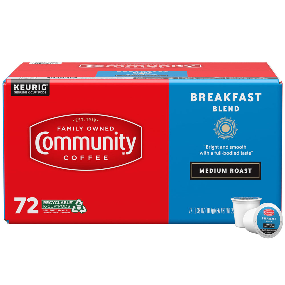 Community Coffee Breakfast Blend aroma enhances your morning routine with a bright scent.