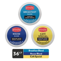 Community Coffee Breakfast Blend pod for a smooth morning cup.