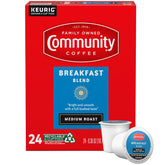 Community Coffee Breakfast Blend pods ready for quick mornings
