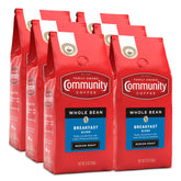 Community Coffee Breakfast Blend whole beans ready for fresh morning grinding.