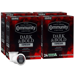 Community Coffee Dark and Bold packaging shows premium beans for a bold morning.