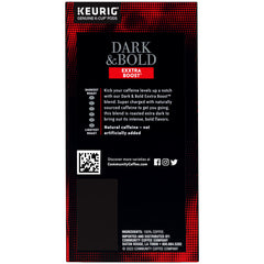 Community Coffee Dark & Bold Exxtra Boost Keurig-2.0 compatibility shown for quick brewing.