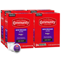 Community Coffee New Orleans Blend pods pack for quick, bold mornings.