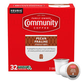 Community Coffee Pecan Praline coffee pod with smooth, nutty aroma for mornings.