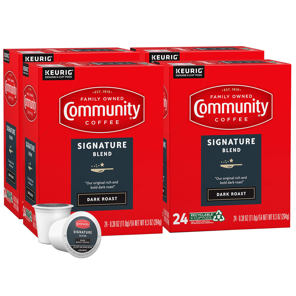 Community Coffee Signature Blend 96-count packaging showing a practical multi-pack for home use