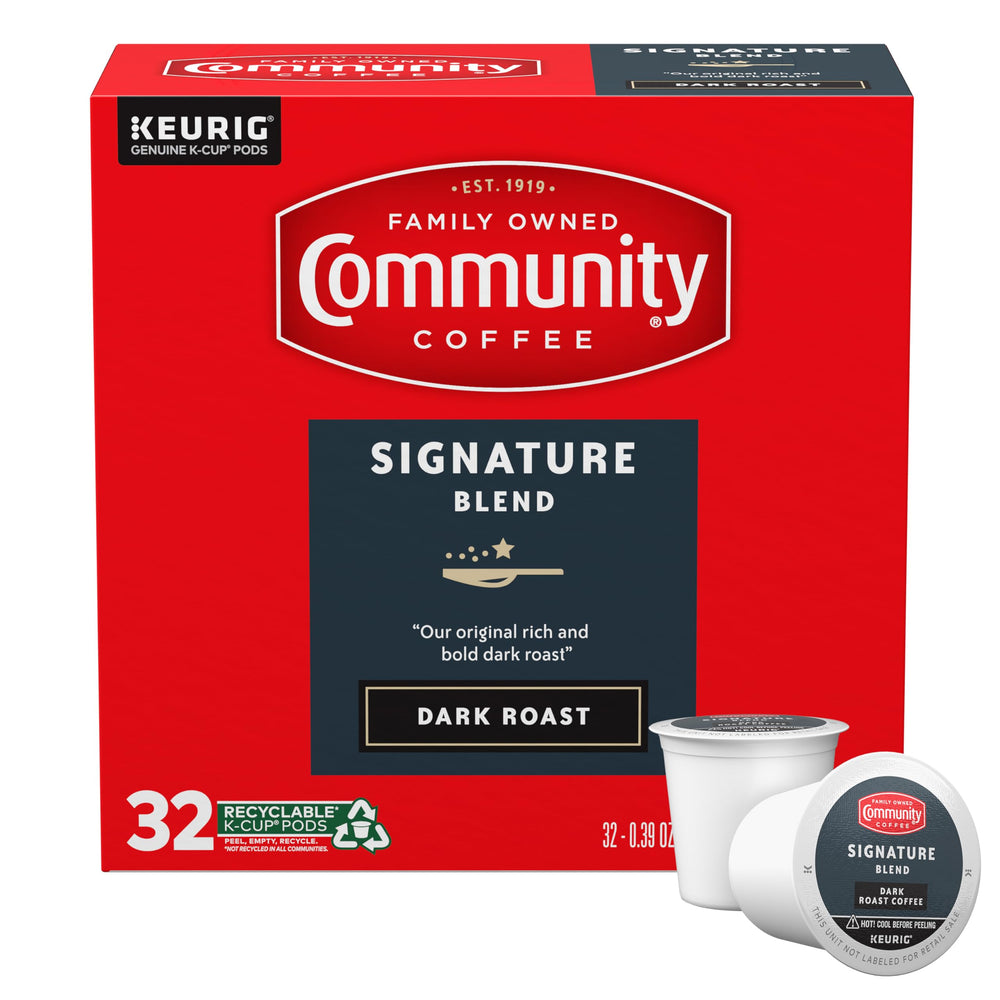 Community Coffee Signature Blend Dark Roast box for daily enjoyment