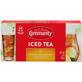 Community Coffee Signature Iced Tea box 24-count, ready for family gatherings