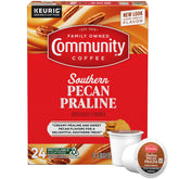 Community Coffee Southern Pecan Praline pods for Keurig brew a creamy, balanced cup.