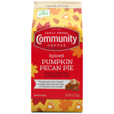 Community Coffee Spiced Pumpkin Pecan Pie ground bag with festive aroma for autumn mornings