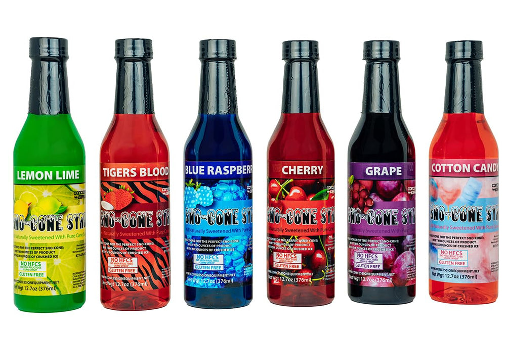 Concession Express Sno-Cone Syrup Blue Raspberry pour enhances at-home ice treats