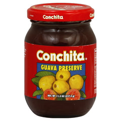 Conchita Guava Preserves jar enhances toast with tropical sweetness.