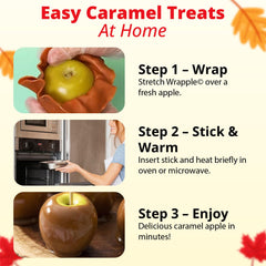 Concord Foods Wrapples-assemble-wrap-over-apple shows quick, clean wrap application.