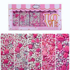 Confect Love Sprinkles pink lips for whimsical wedding cupcakes