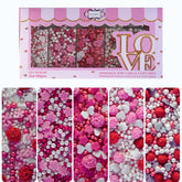 Confect pink mini roses sprinkles add delicate decoration to cakes