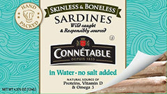 Connetable Sardines no salt added invite lighter seasoning and versatile meal ideas.