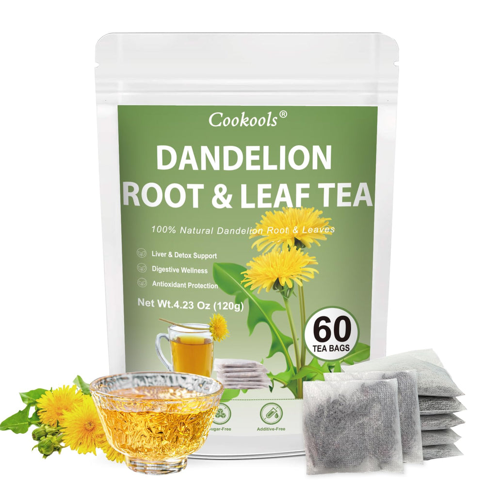 Cookools dandelion tea bags packaging for quick herbal wellness