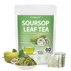 Cookools Soursop Leaf Tea packaging showcases clean branding for everyday wellness.