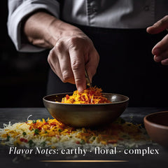 A paella bowl brightened by Cook's saffron adds color and depth.