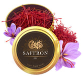 Cook's premium negin saffron threads on a tray show deep red color for vibrant dishes.