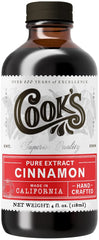 Cook's Pure Cinnamon Extract bottle showcases premium quality for baking and beverages.