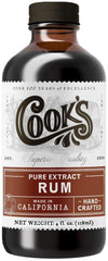 Cook's Pure Rum Extract in an amber glass bottle for clean, shelf-stable flavor.