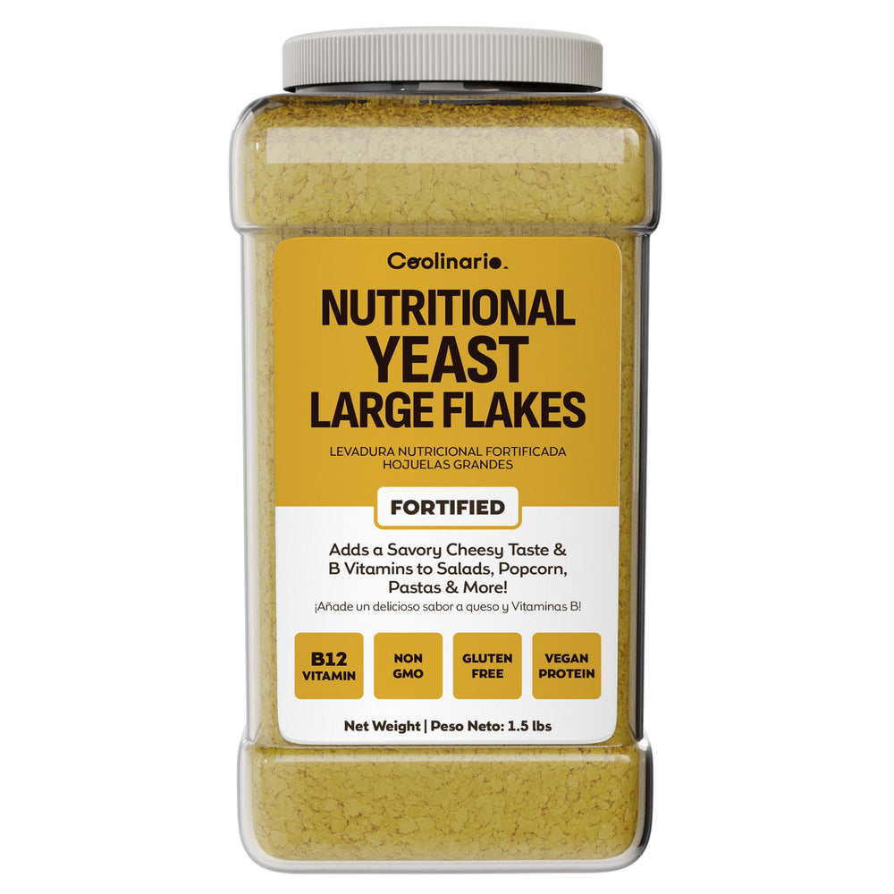 Coolinario Nutritional Yeast Flakes front-pack image showing a dairy-free flavor boost