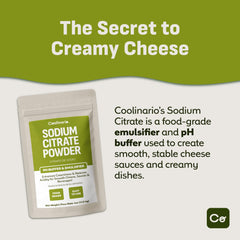 Coolinario Sodium Citrate Powder dissolves quickly, helping emulsions stay cohesive in hot or cold liquids.