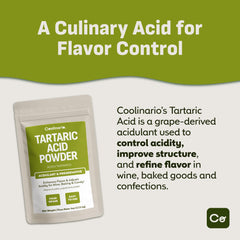 Coolinario Tartaric Acid Powder added to meringue for improved structure.