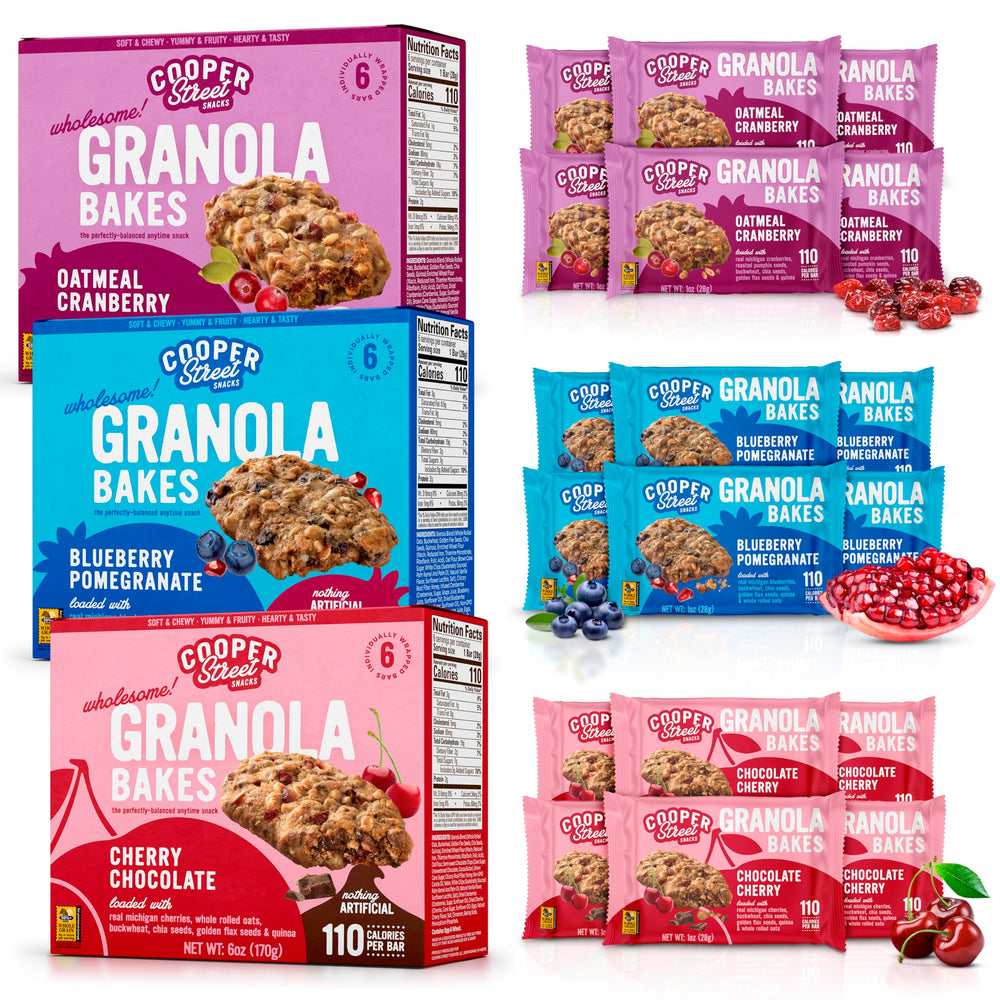 Cooper Street Granola Bakes variety pack view, ideal for on-the-go snacking.