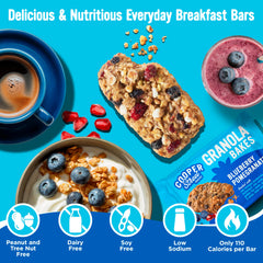 Allergen-free label on Cooper Street granola bars highlighting no peanuts, dairy, or soy.