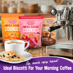 Cooper Street orange cranberry biscotti complements afternoon tea
