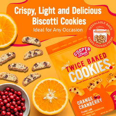 Cooper Street orange zest cranberry biscotti close-up showing zest and fruit flavor